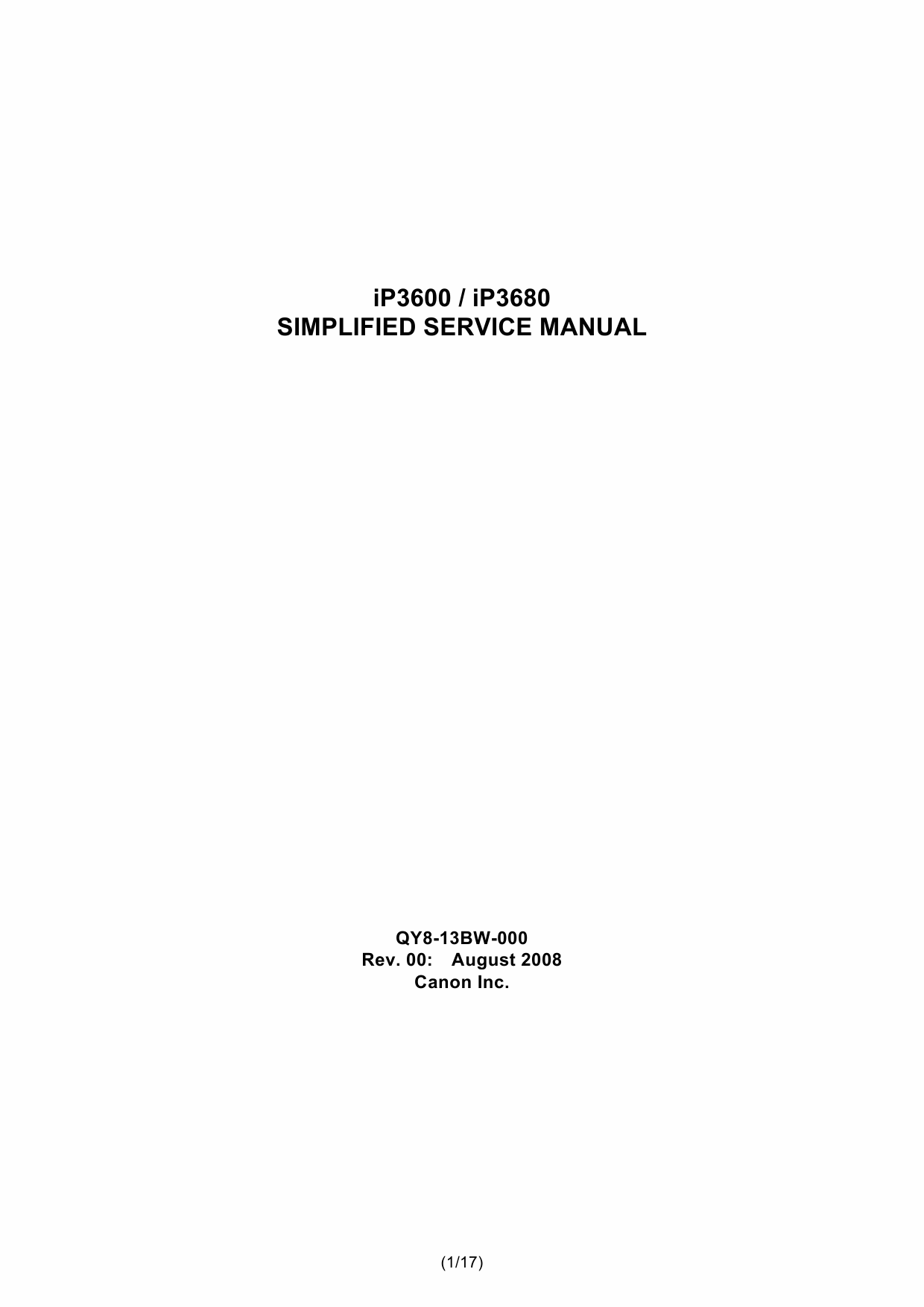 Canon PIXMA iP3600 iP3680 Simplified Service Manual-1